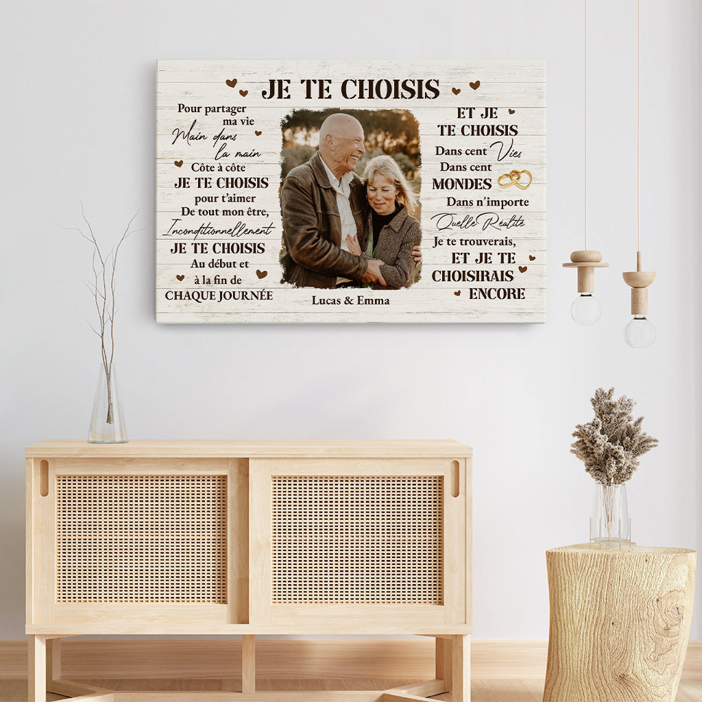 6386CFR3 toile personnalisee couple avec photo je te choisis 6386c8tag
