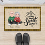 6392DFR2 paillasson personnalise couple de noel un doux foyer 6392dkq5g