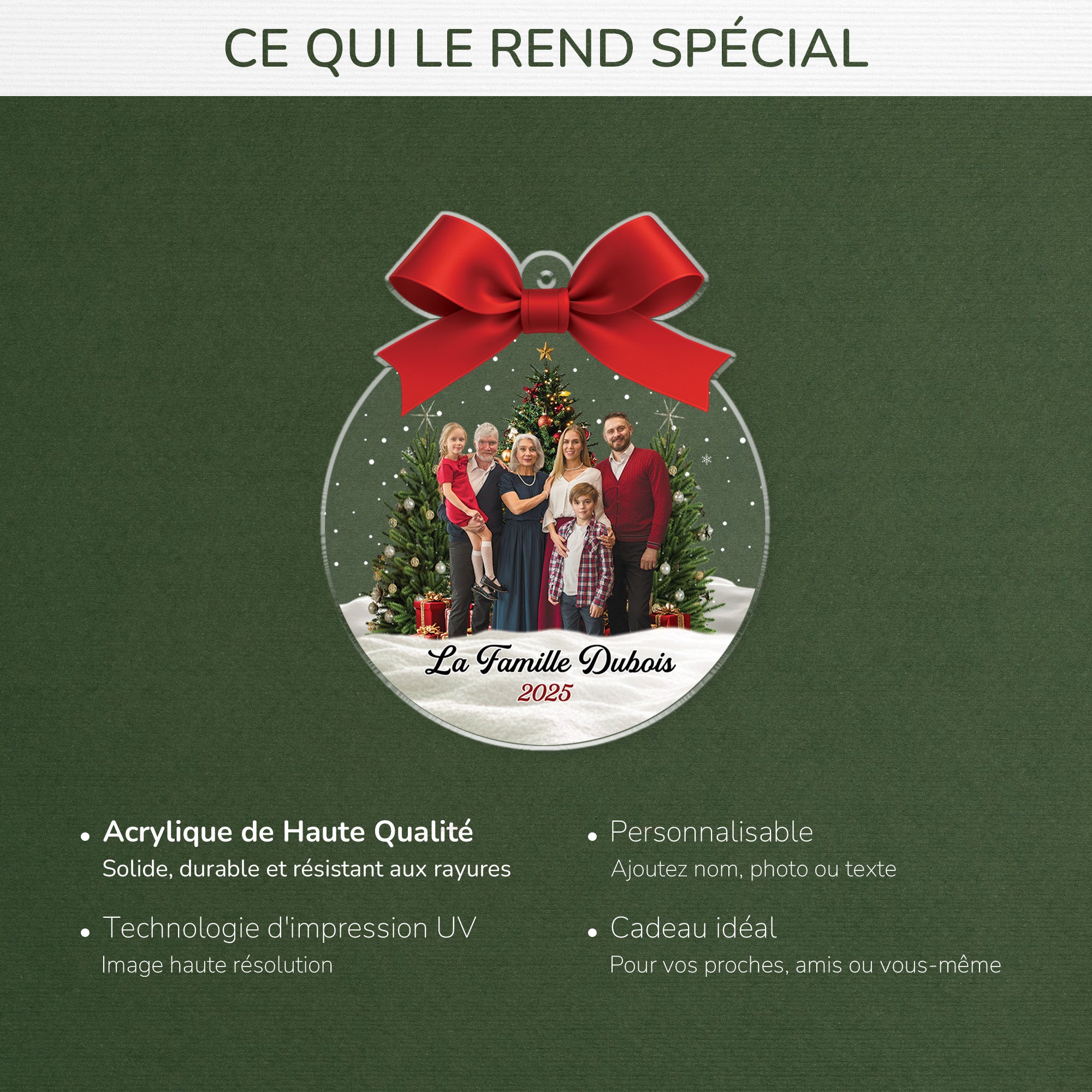 6400OFR4 effet dimpression 3d ornement noel acrylique personnalise avec photo famille est le plus beau cadeau 6400o3qqi_045ff306 d730 414b 967a fd825959ca30