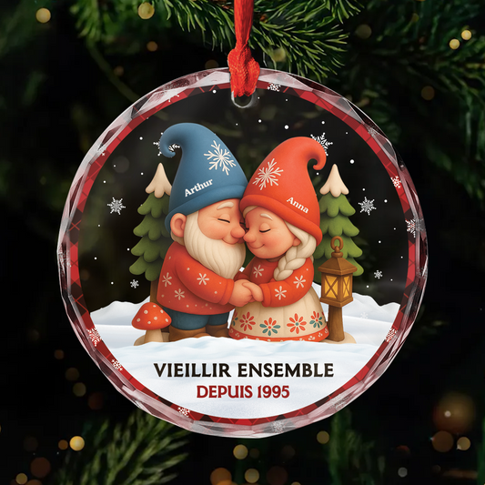 6407OFR1 ornement noel en verre personnalise pour couple aimant vieillir ensemble 6407o8h5g