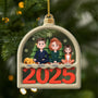 6429OFR1 ornement de noel acrylique personnalise famille avec chien ou chat 6429otqmi