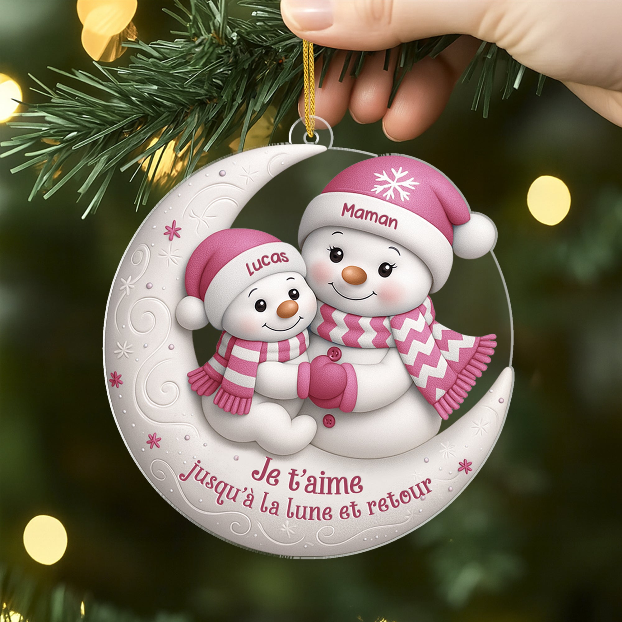 6434OFR1 effet dimpression 3d ornement noel acrylique personnalise jaime maman mamie bonhomme de neige 6434o8lna_2
