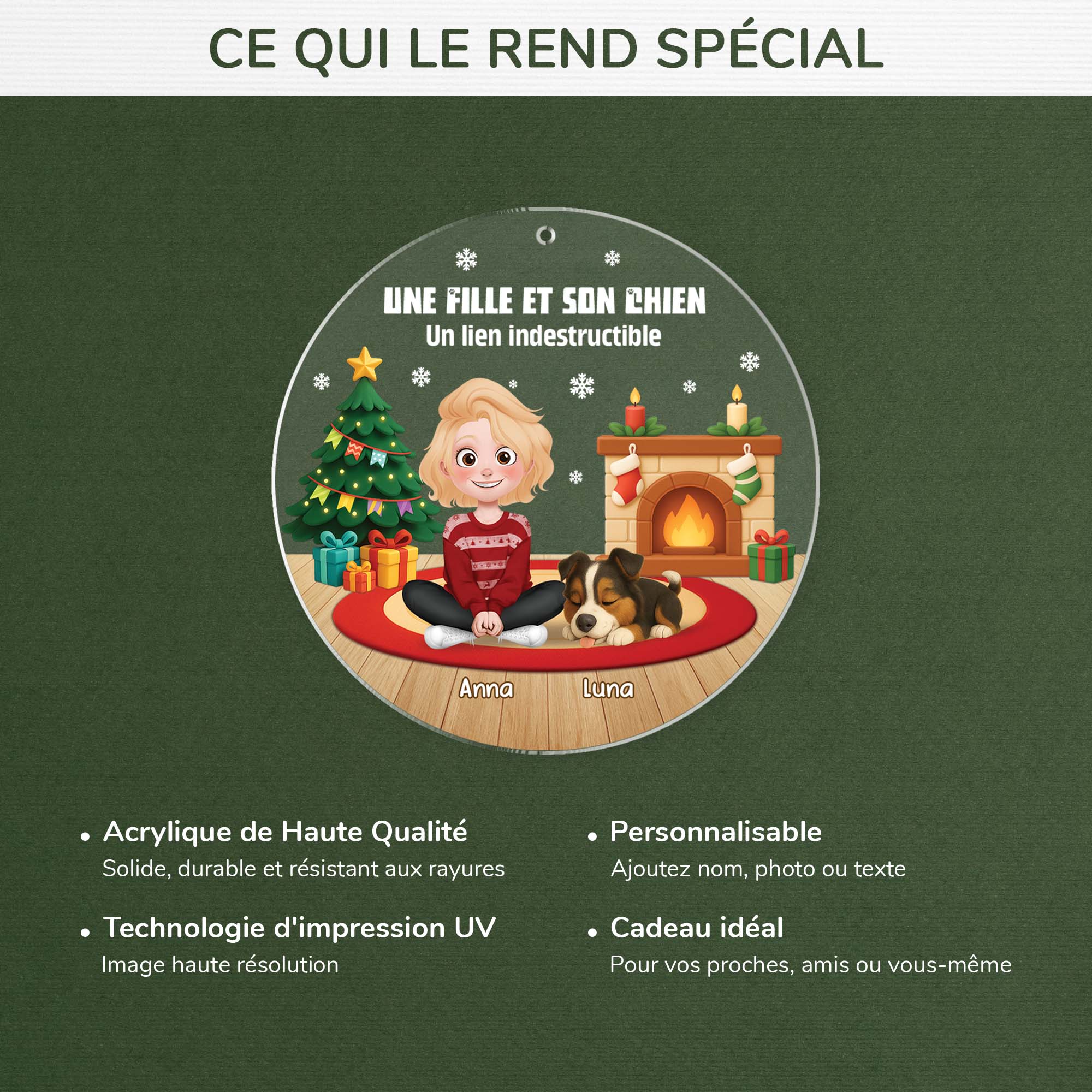 6454OFR4 ornement noel acrylique personnalise moi et mon chien 6454okm5c