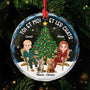 6458OFR1 ornement en verre personnalise couple toi moi et le chat avec sapin de noel 6458o3vmd