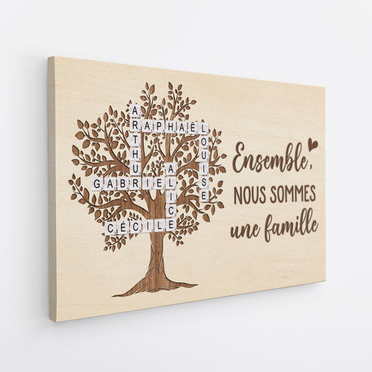 6467CFR2 toile personnalisee ensemble nous formons une famille avec mots croises 6467c6l5i_c566906c 6574 43e3 930f 7c6b15ba72f1