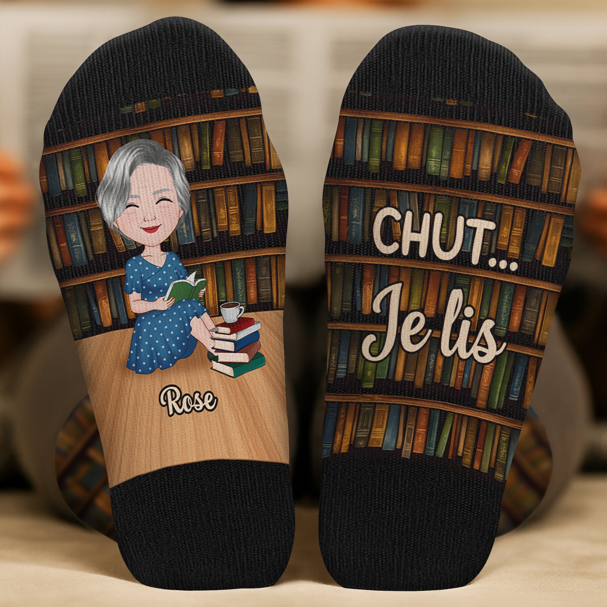 6471JFR2 chaussettes personnalisees pour une fan de lecture_ aimer les livres 6471j8tma