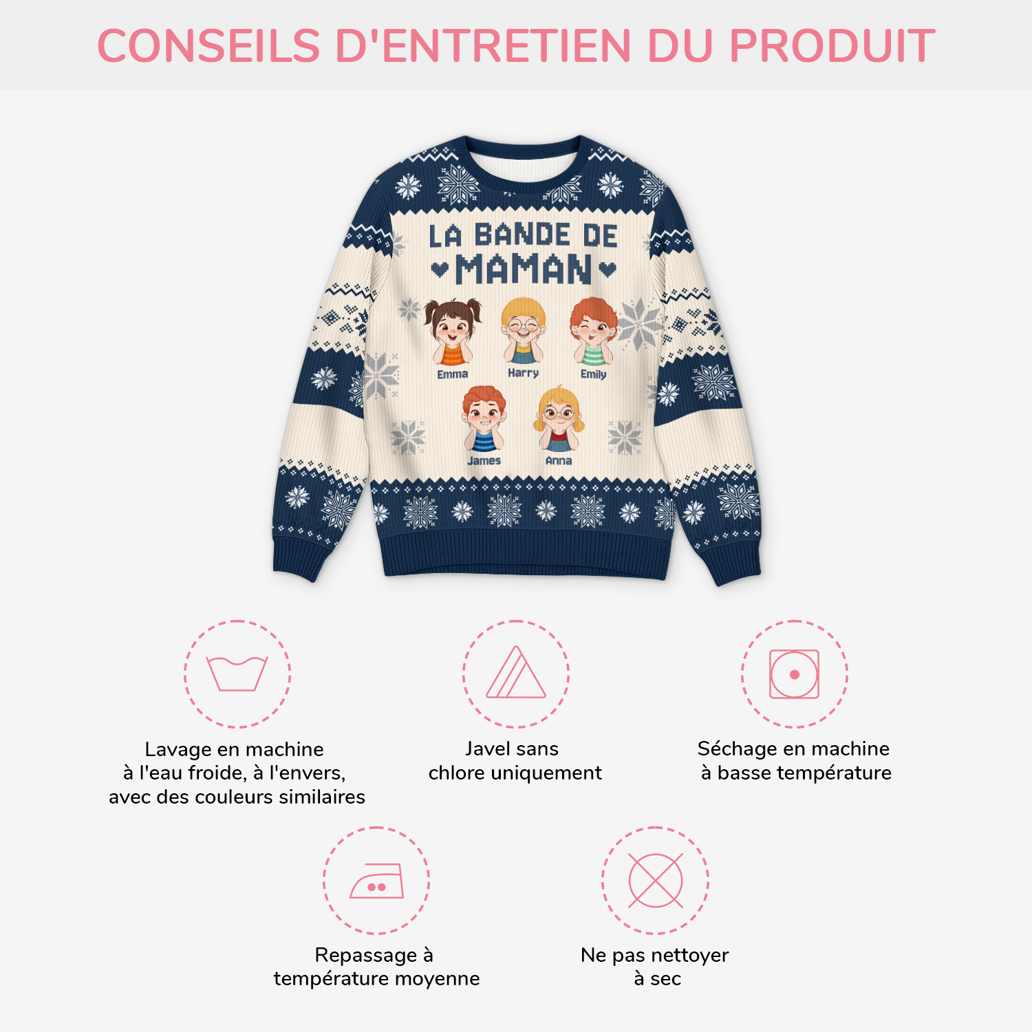 6498WFR4 pull de noel moche personnalise la bande de papa maman 6498wkp5a