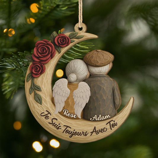6508OFR1 ornement noel en bois a 1 couche personnalise commemoratif couple toujours avec toi 6508o3qag