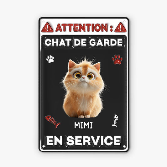 6509EFR1 effet dimpression 3d plaque en metal personnalisee chat de garde en patrouille 6509ekltd_2