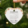 6513OFR2 ornement noel ceramique personnalise couple calendrier de mariage 6513oktng