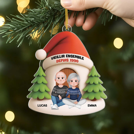 6526OFR2 effet dimpression 3d ornement noel acrylique personnalise couple sembeter lun lautre 6526okl5g