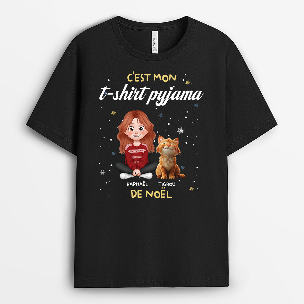 6529AFR2 t shirt personnalise t shirt pyjama de noel avec mon chat 6529attqd_83b22cbc 18dd 4a96 815a 0b80f26bc8da