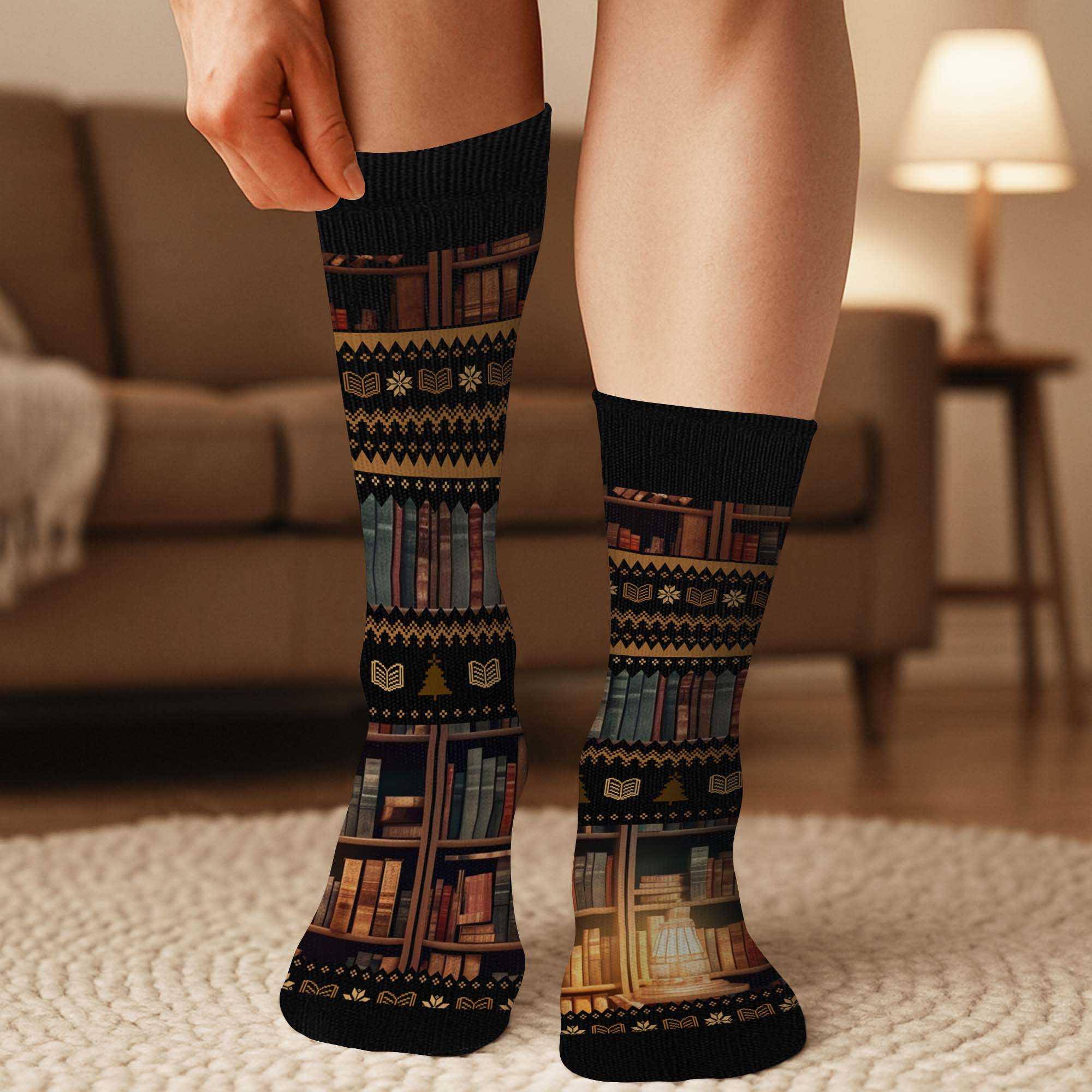 6530JFR3 chaussettes personnalisees pour bibliophile juste une_ fille qui aime les livres 6530jkz5a