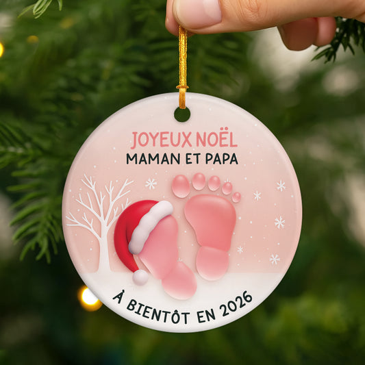 6569OFR2 ornement ceramique personnalise pour futur papa et future maman joyeux noel 6569oktza
