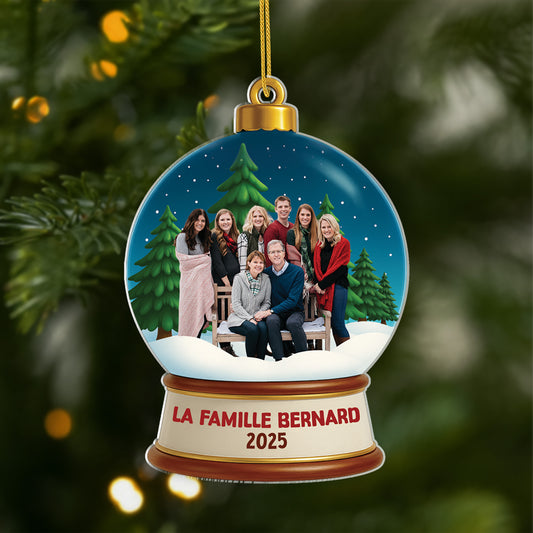 6590OFR1 effet dimpression 3d ornement de noel acrylique personnalise famille photo notre boule a neige 6590o8qmi
