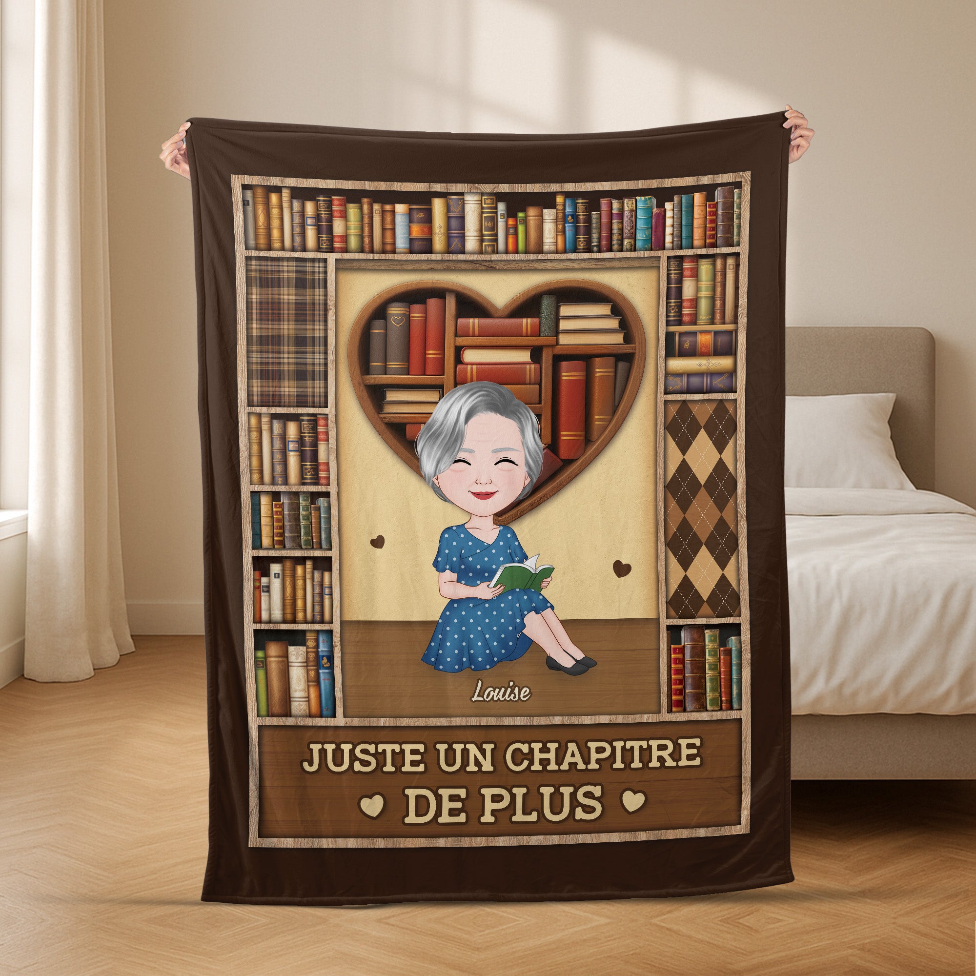 6596BFR2 plaid personnalise pour femme jaime mes livres 6596bkm5a