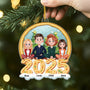 6597OFR2 effet dimpression 3d ornement acrylique personnalise notre famille de noel pizza 6597otyci