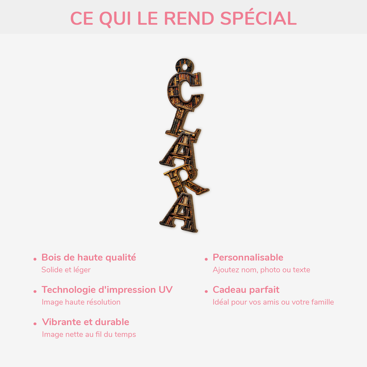 6599OFR4 effet dimpression 3d ornememt noel en bois a 1 couche personnalise lettre livres avec prenom 6599o6m5a