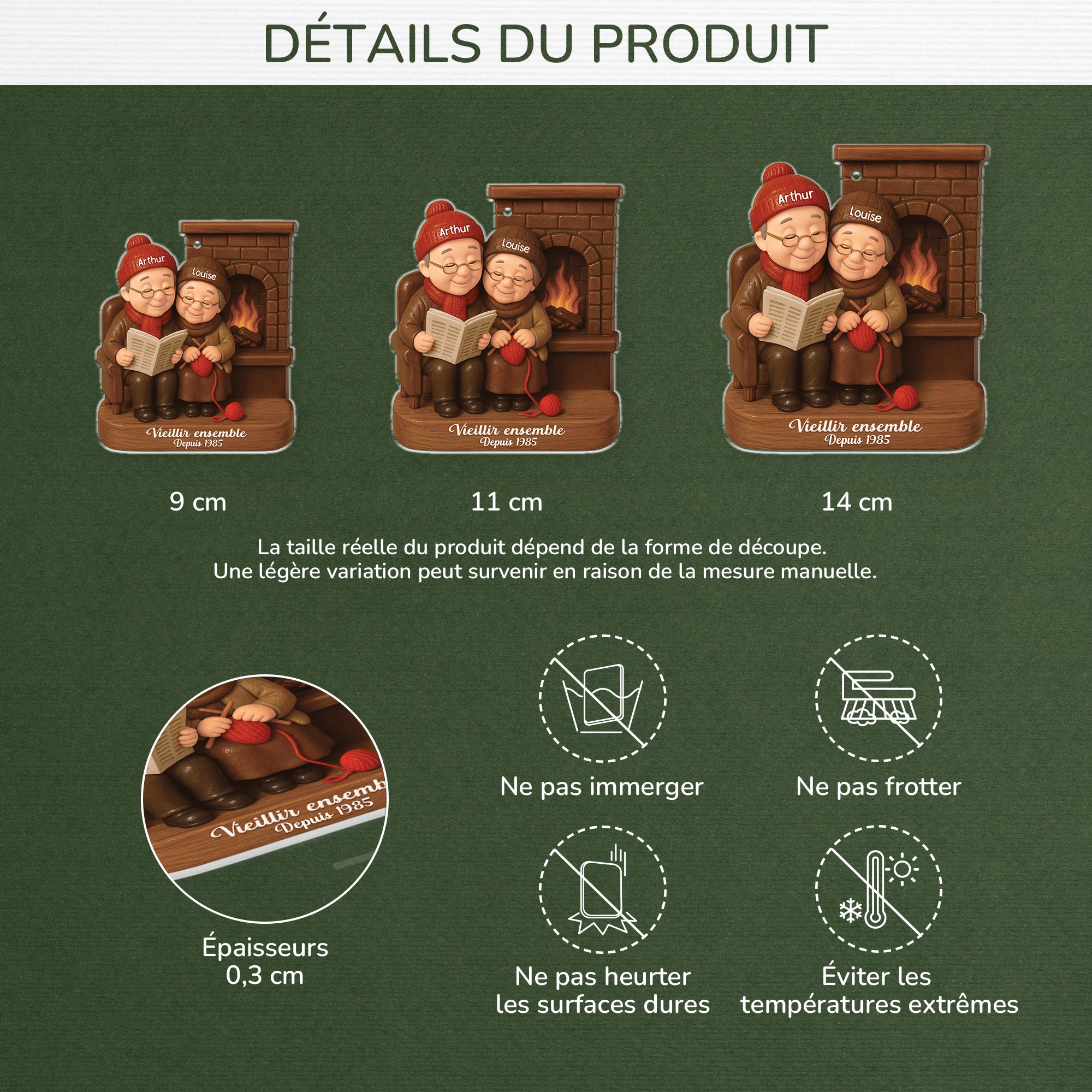 6608OFR3 effet dimpression 3d ornement acrylique personnalise vieillir ensemble avec couple affectueux 6608okmzg