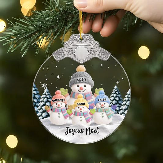 6610OFR1 ornement noel acrylique personnalise papymamie et petits enfants bonhomme de neige 6610o3lqa_2