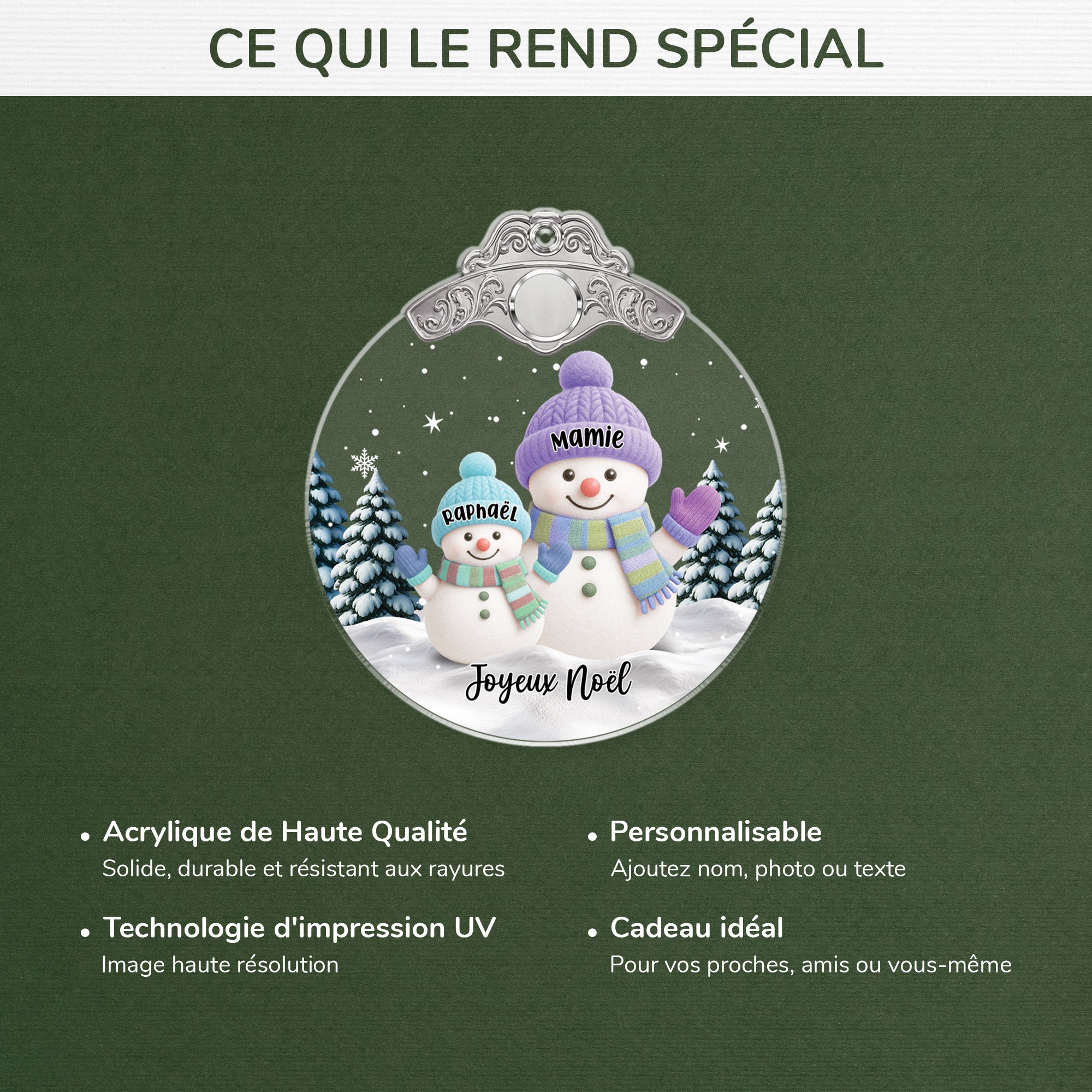 6610OFR1 ornement noel acrylique personnalise papymamie et petits enfants bonhomme de neige 6610o3lqa_4
