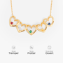 6617JFR5 collier personnalise pierre de naissance avec pendentif coeur pour femmehomme petits coeurs 6617j0t5a