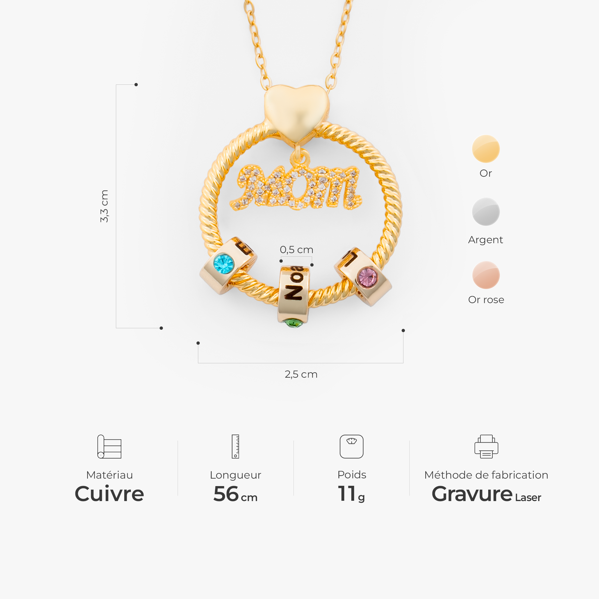 6619JFR1 collier avec pierre de naissance personnalise et pendentif anneau cadeau pour femmehomme 6619j0l5a_3