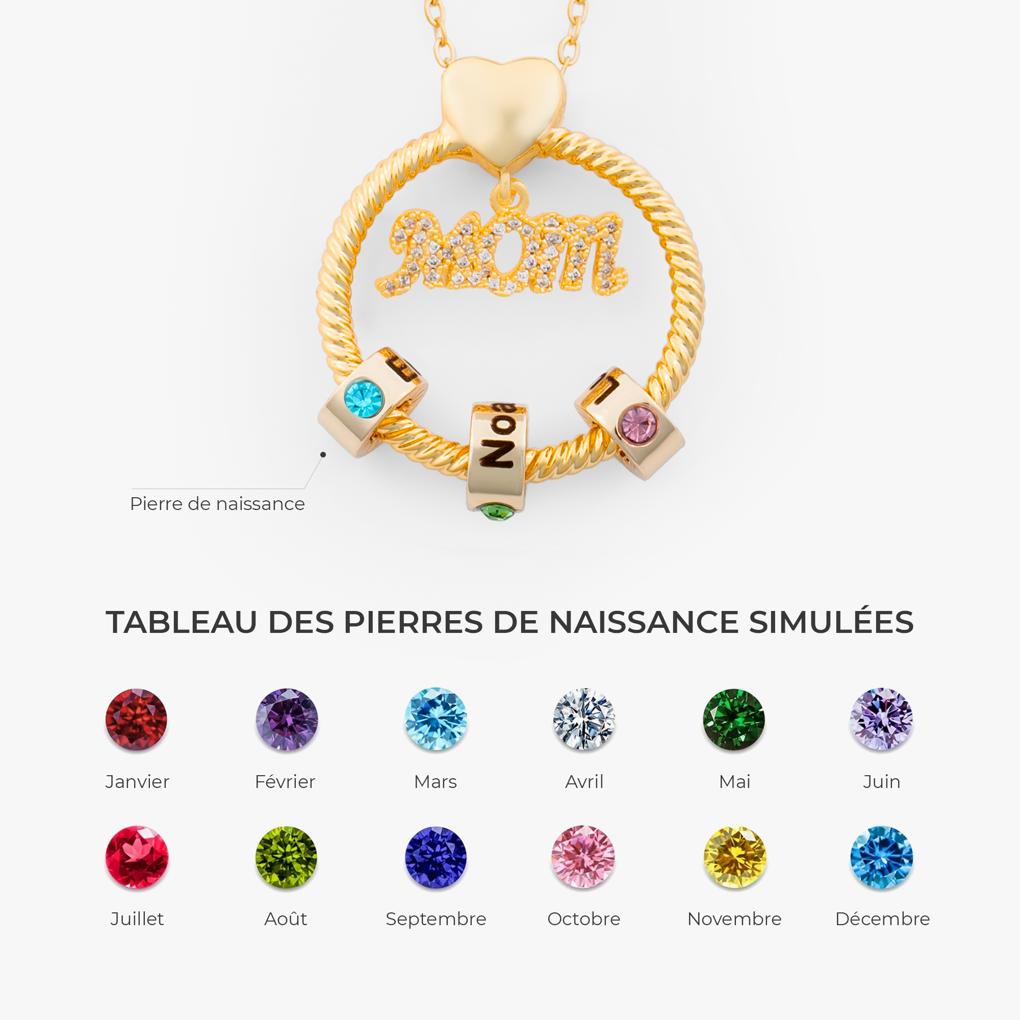 6619JFR1 collier avec pierre de naissance personnalise et pendentif anneau cadeau pour femmehomme 6619j0l5a_4