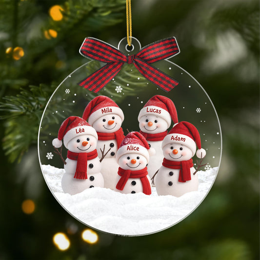 6624OFR1 ornement noel acrylique personnalise famille petit bonhomme de neige 6624o3zai
