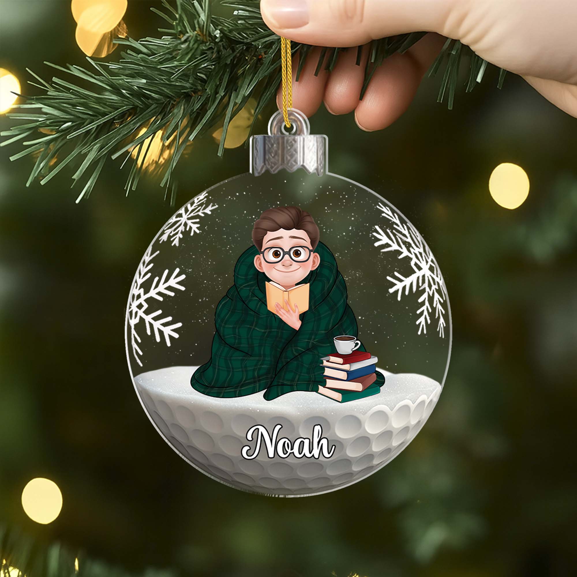 6635OFR2 ornement noel acrylique personnalise jaime les livres 6635o3q5a