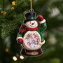 6639OFR1 effet dimpression 3d ornement noel acrylique personnalise famille avec photo monsieur bonhomme de neige 6639otq5i