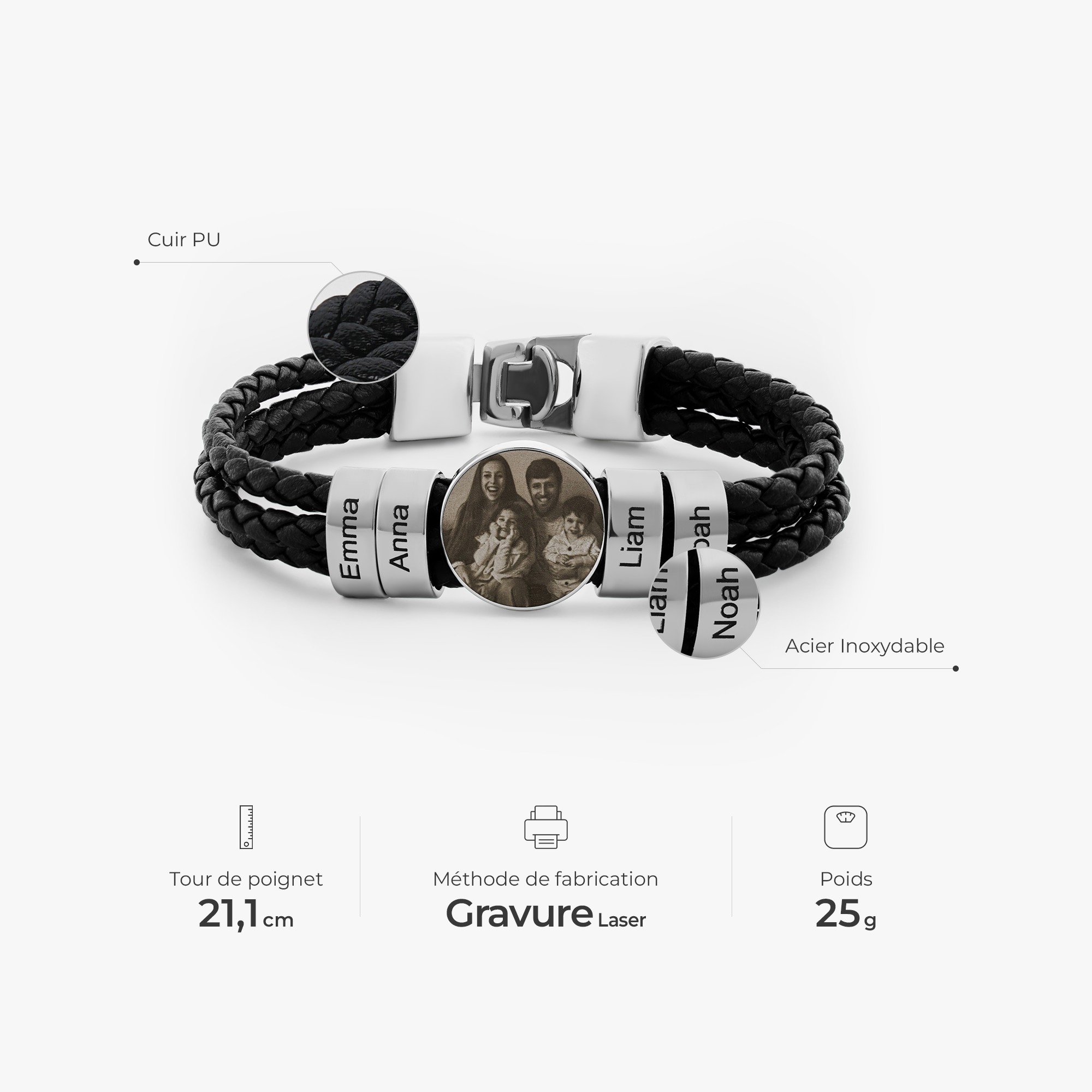 6679JFR3 bracelet photo personnalisable_ cadeau pour homme 6679j0y5b