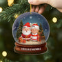 6704OFR2 effet dimpression 3d ornement acrylique personnalise boule a neige avec couple pere noel 6704otv5g