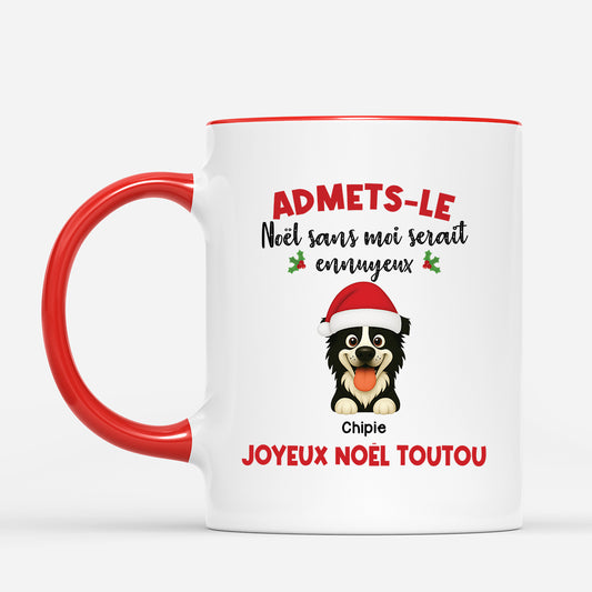 6721MFR2 mug de noel personnalise chien la vie sans moi 6721mkp5c