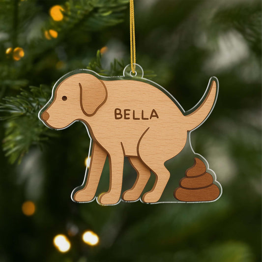 6727OFR1 effet dimpression 3d ornement noel acrylique personnalise chien fait caca 6727o3zqc
