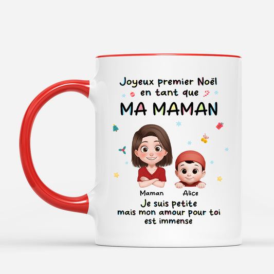 6738MFR2 mug personnalise pour maman papa joyeux premier noel avec bebe 6738m6zza