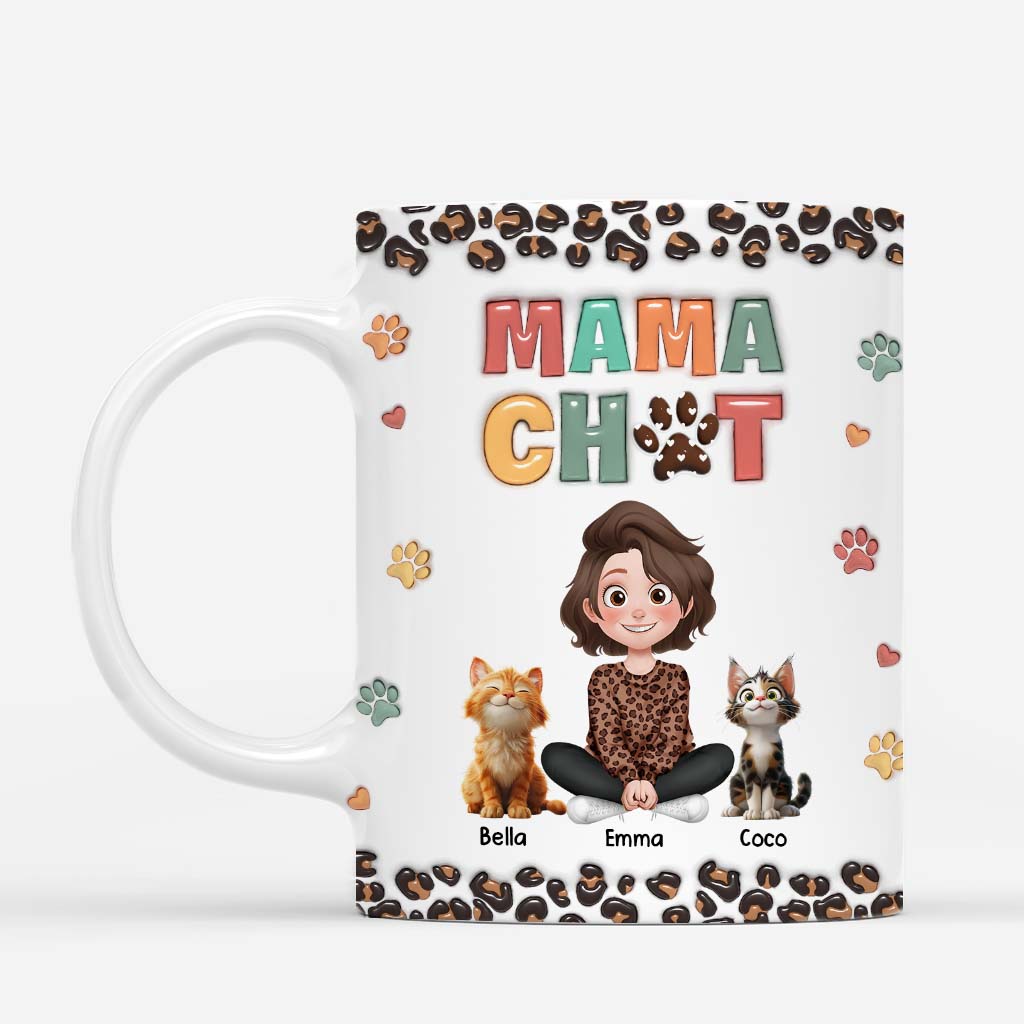 6743MFR1 mug personnalise maman chat style leopard 6743m6kad