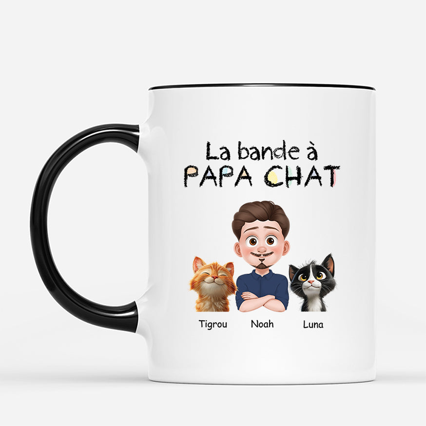 6762MFR2 mug personnalise chat la bande a maman chat 6762mkt5d
