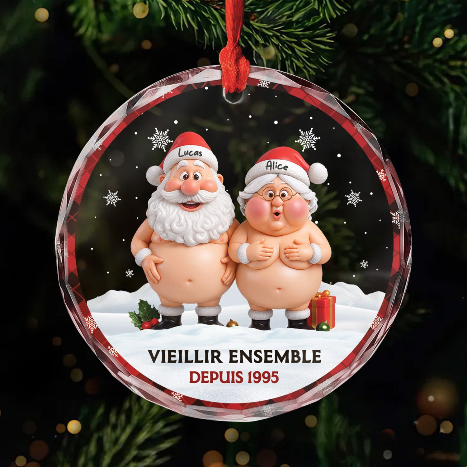Ornement De Noël Personnalisé Couple Qui Vieillit Ensemble