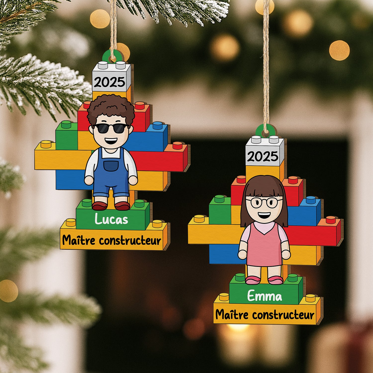6765OFR2 ornement noel en bois a 1 couche personnalise pour enfant maitre constructeur de lego 6765ottqa