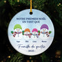 6773OFR1 ornement ceramique personnalise premier noel de famille bonhomme de neige 6773otzni