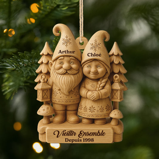 6781OFR1 effet dimpression 3d ornement noel en bois a 1 couche pour couple personnalise vieillir ensemble 6781o3l5g