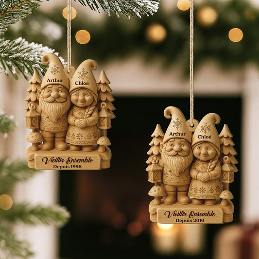 6781OFR2 effet dimpression 3d ornement noel en bois a 1 couche pour couple personnalise vieillir ensemble 6781o3l5g