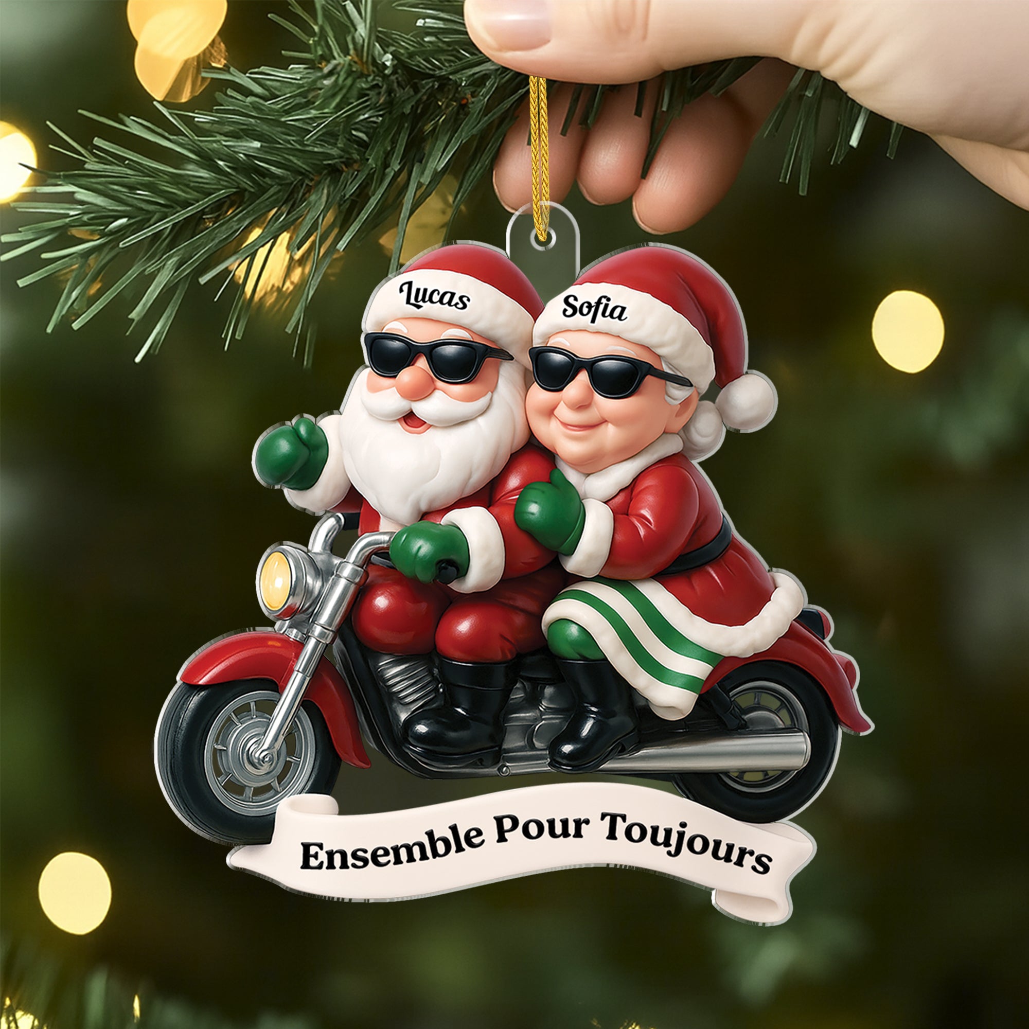 6782OFR2 effet dimpression 3d ornement noel acrylique personnalise vieillir ensemble pour couple mortard 6782o6vcg