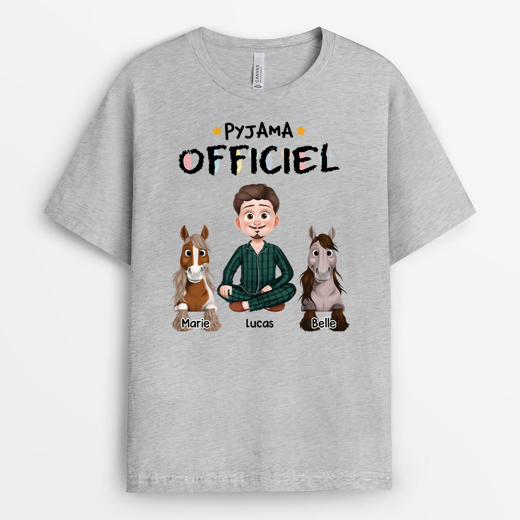 6800AFR2 t shirt peeonnalises pyjama officiel avec cheval 6800a3q5u
