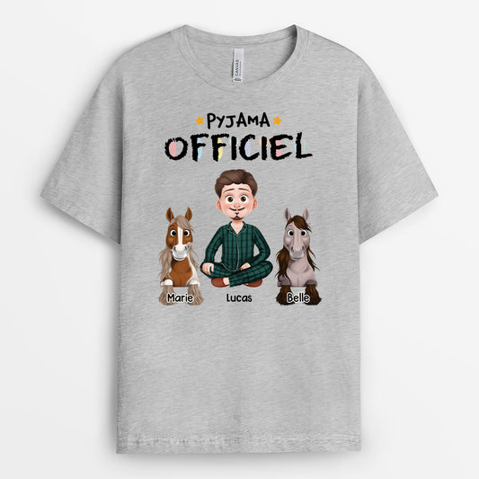 6800AFR2 t shirt peeonnalises pyjama officiel avec cheval 6800a3q5u
