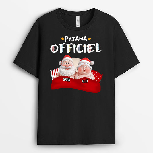 6915AFR1 t shirt personnalise couple de noel pyjama officiel pour dormir 6915a3l5g