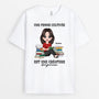 6929AFR1 t shirt personnalise une femme qui lit beaucoup des livres 6929aktza