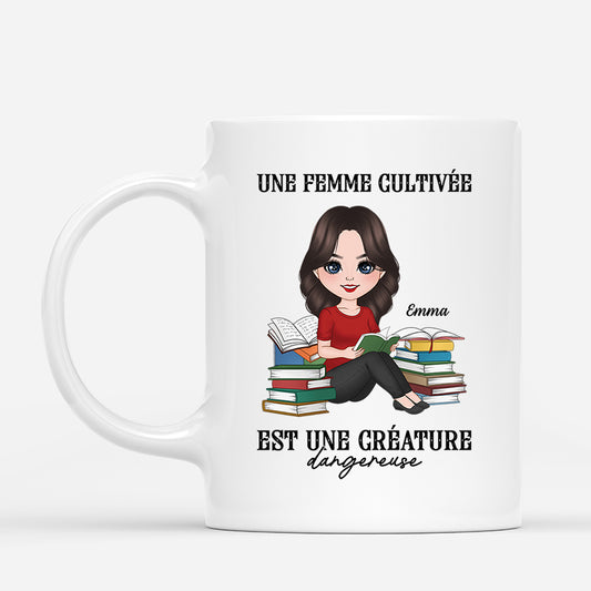 6929MFR1 mug personnalise une femme qui lit beaucoup des livres 6929mktza