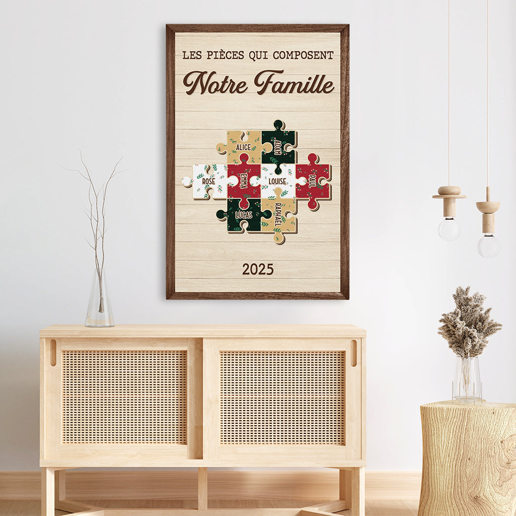6952CFR3 toile personnalise famille avec prenom les pieces qui composent notre famille 6952ctpzi